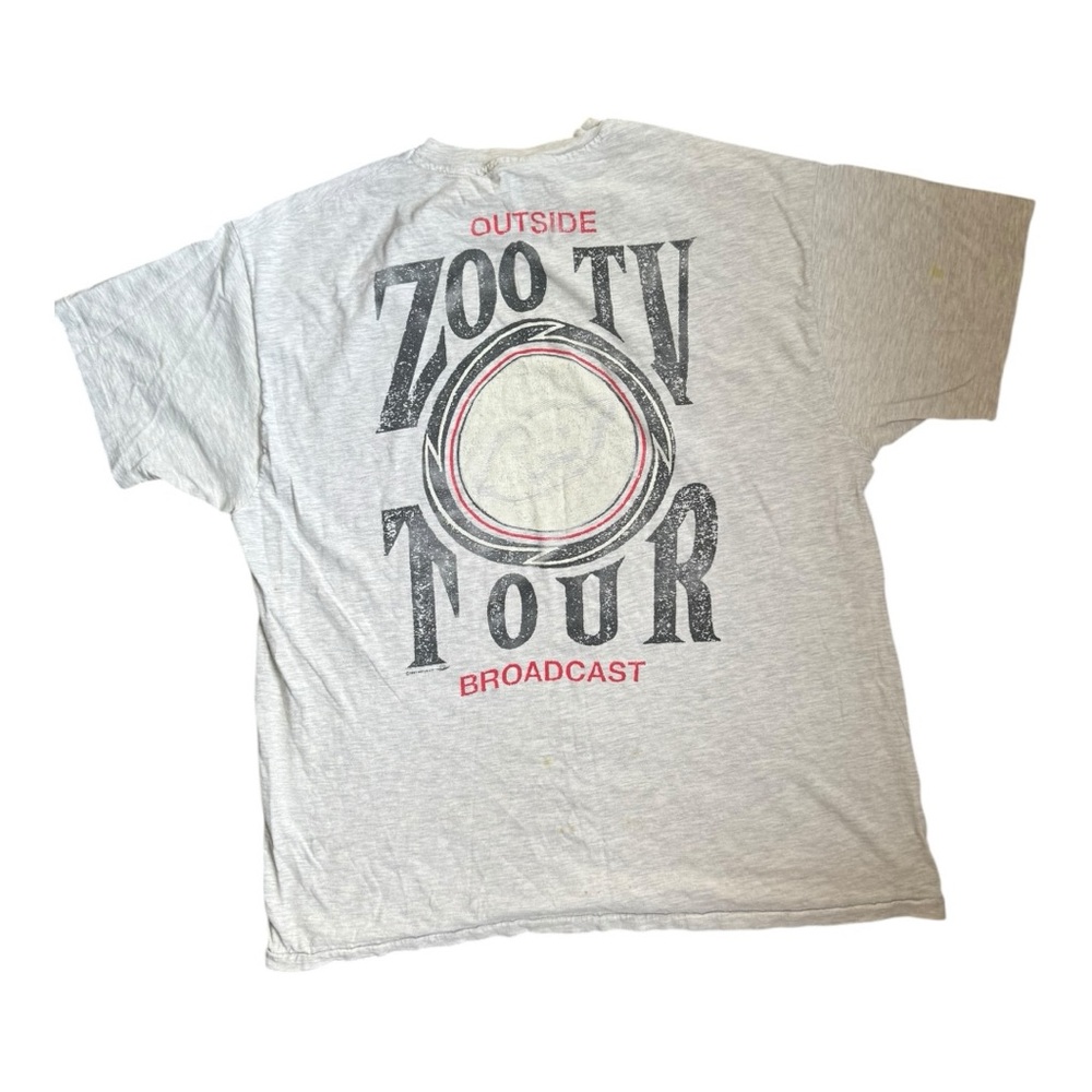 Rare VTG U2 Zoo TV Tour Outside Broadcast 1992 Single Stitch T Shirt 90s Bono XL